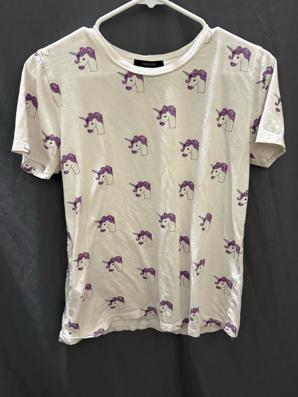 Forever 21 White T-Shirt with Black Neck Label